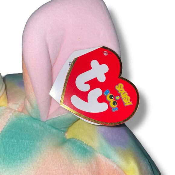 Ty Squish A Boos Plush Furry Easter Bunny Pillow Nursery Decor Baby Shower 18" - Picture 8 of 13